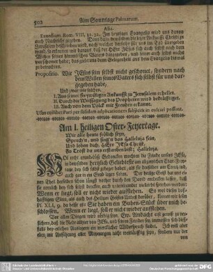 Am I. heiligen Oster-Feyertage