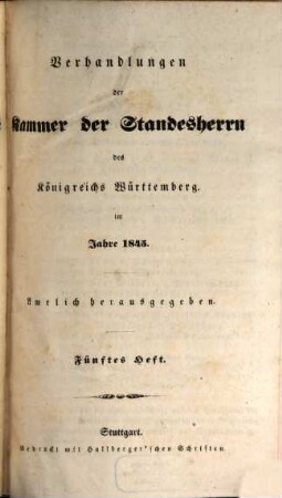 Verhandlungen der Württembergischen Kammer der Standesherren auf dem ... ordentlichen Landtage. 1845,5/6. - S. 1842 - 2858