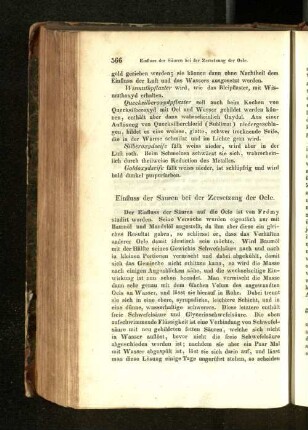 Einfluss der Säuren bei der Zersetzung der Oele.