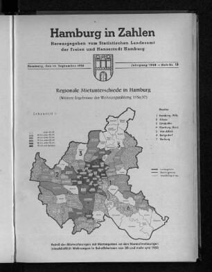 Schaubild 1: Anteil der Mietwohnungen mit Mietangaben an den Normalwohnungen (einschließlich Wohnungen in Behelfsheimen von 30 und mehr qm) 1956