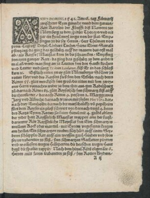 Anno Domini, 1541, Am 16. tag Februarii ...