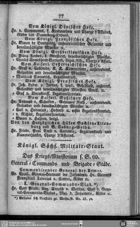 Königlich Sächsischer Militair-Staat