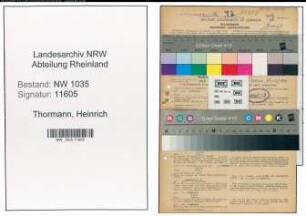 Entnazifizierung Heinrich Thormann , geb. 08.09.1892 (Bergbauangestellter)