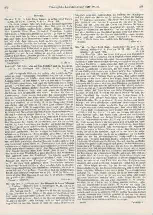 467-468 [Rezension] Walter, Johannes v., Die Sklaverei im Neuen Testament