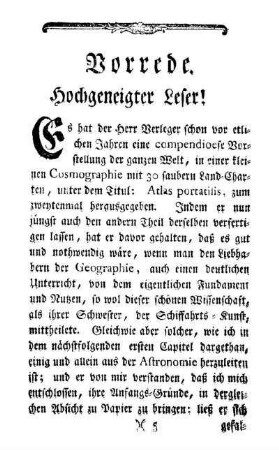 Vorrede, hochgeneigter Leser!