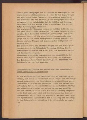Grundsätzliche Hinweise zur methodischen und organisatorischen Gestaltung des Unterrichts