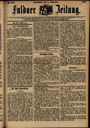Ausgabe vom Samstag, den 05. November 1887.