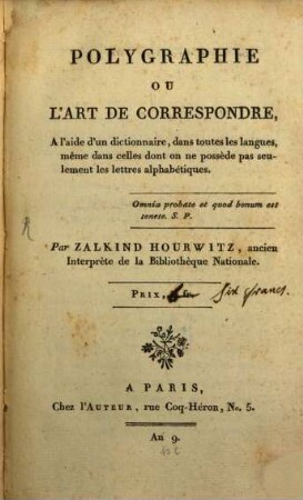 Polygraphie, ou l'art de correspondre ... dans toutes les langues ...