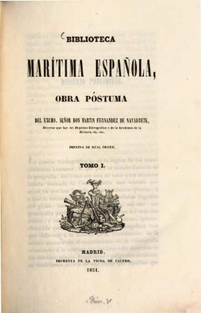 Biblioteca marítima española : obra póstuma, 1