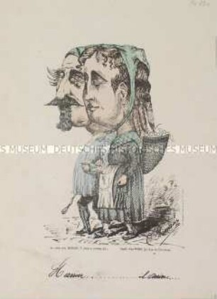 Harrive(?) - Karikatur auf Napoleon III. und Eugenie