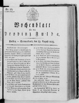 Nr. 35, Ausgabe vom 29. August 1829