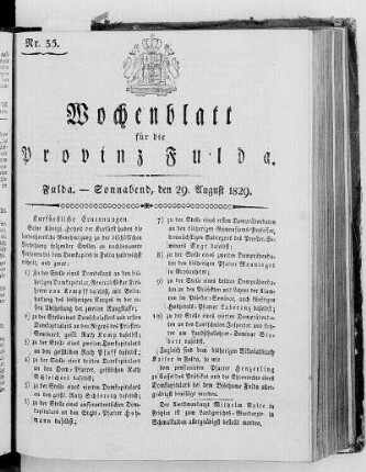 Nr. 35, Ausgabe vom 29. August 1829