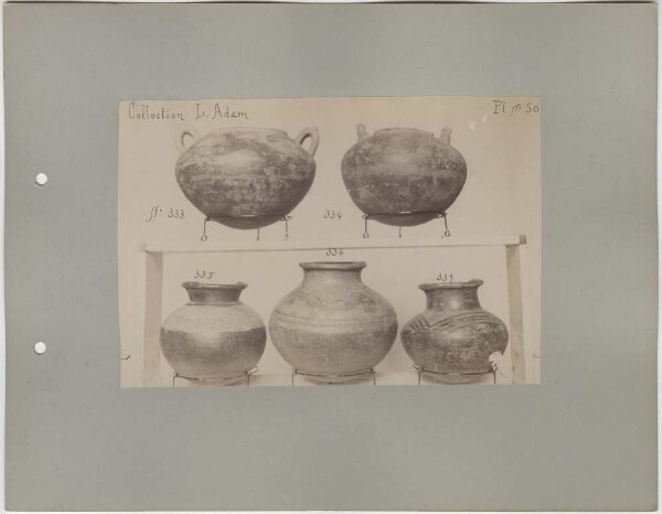 Five clay vessels. L. Adam Collection