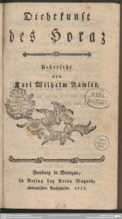 Dichtkunst des Horaz