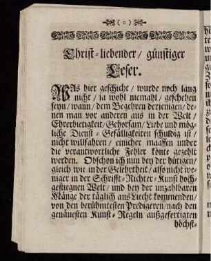 Christ-liebender/ günstiger Leser.