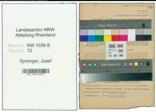 Entnazifizierung Josef Sprenger , geb. 11.04.1895 (Schulrektor)