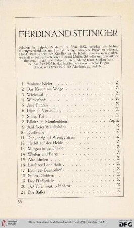 Ferdinand Steiniger (Nr. 1-110)