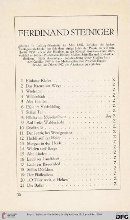 Ferdinand Steiniger (Nr. 1-110)
