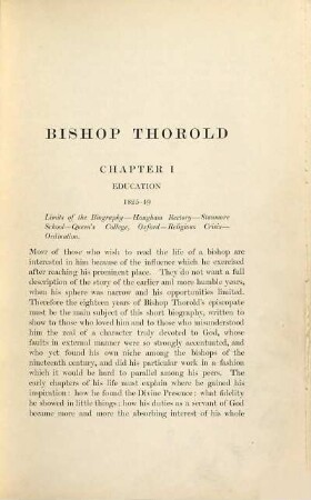 The Life and work of Bishop Thorold, Rochester 1877-91, Winchester 1891-95, prelate of the most noble order of the Garter