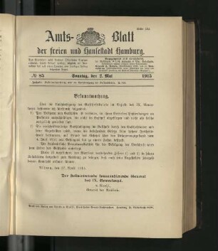No. 85, 2. Mai 1915
