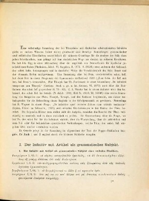 Über den Gebrauch des Infinitivs mit Artikel bei Thucydides