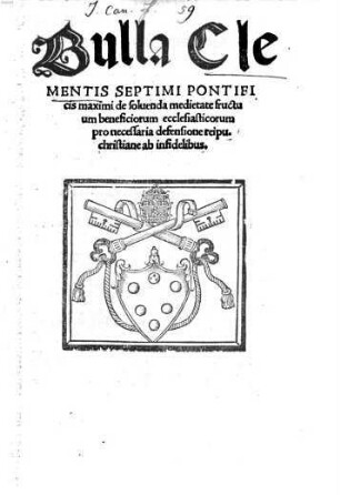 Bulla ... de solvenda medietate fructuum Beneficiorum ecclesiasticorum ...