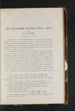 Über Gleichgewichte im System NH4 NO3+AgNO3
