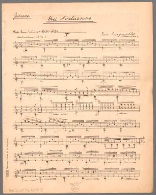 3 Nocturnes, arrangiert, Violine (Violoncello), Gitarre - BSB Mus.Schott.Ha 6095-3