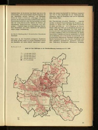 Schaubild 3: Anteil der über 65jährigen an der Wohnbevölkerung Hamburgs am 27.5.1970