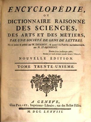 Encyclopédie, ou dictionnaire raisonné des sciences, des arts et des métiers, 31. [Si - Suf]