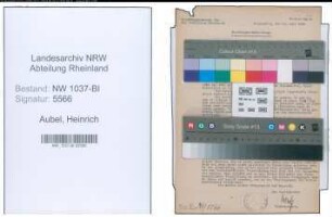 Entnazifizierung Heinrich Aubel , geb. 12.05.1881 (Schneider)
