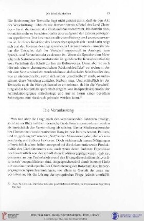 Die Veranlassung