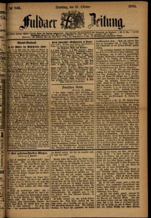 Ausgabe vom Dienstag, den 27. Oktober 1885.