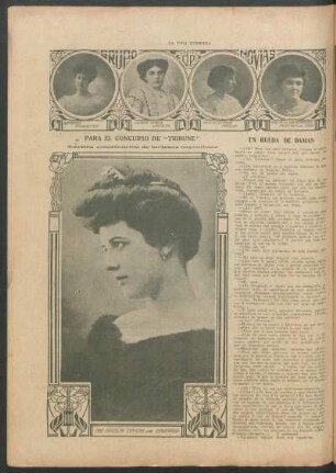 Para el concurso de "Tribune" - Nuestra contribución de bellezas argentinas : Sra. Ercilia Lynch de Casares