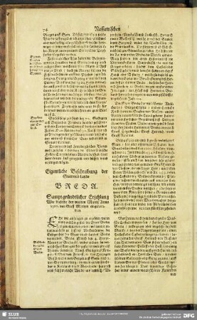 Eigentliche Beschreibung der Statt und Lands Breda : Sampt gründtlicher Erzehlung Wie dieselbe den vierten Martij Anno 1590. Von Graff Moritzen eingenommen