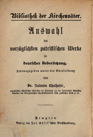 Ausgewählte Schriften des Sulpicius Severus
