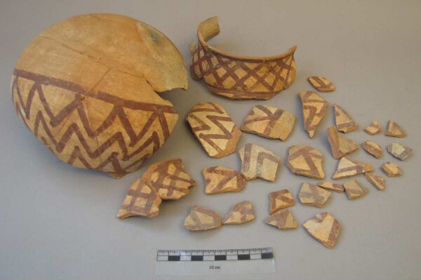 Fragments of a clay vessel