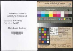 Entnazifizierung Ludwig Schubach , geb. 04.04.1899 (Finanzbeamter)