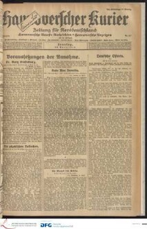 Hannoverscher Kurier : Hannoversches Tageblatt ; Morgenzeitung für Niedersachsen