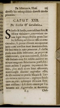 Caput XXII. De Sicilia & Sardinia.