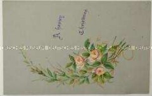 Karte mit Rosenmotiv - aus der Schreibschatulle der Ulrike von Levetzow (Goethe-Kasten)