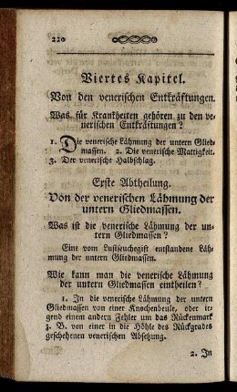 Viertes Kapitel. Von den venerischen Entkräftungen