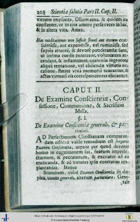 Caput II. De Examine Conscientiae, Confessione...