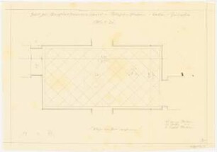 Dienstwohnung des Reichsaußenministers Joachim von Ribbentrop, Berlin-Mitte Umbau: Plattenbelag (Solnhofer Platten) Südecke KG 1:20