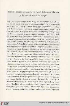 Sztuka i zasady. Śniadanie na trawie Édouarda Maneta w świetle akademickich reguł