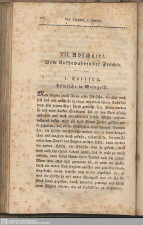VII. Abschnitt. Vom Aufbewahren der Früchte