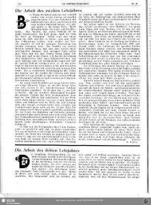 Die Arbeiten des dritten Lehrjahres