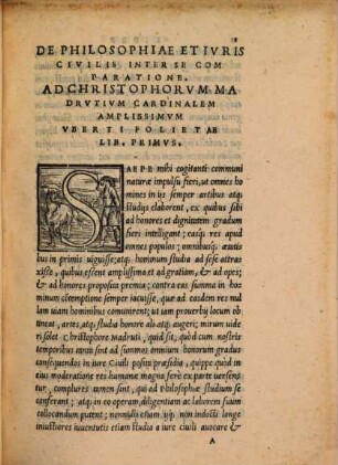 De Philosophiae Et Ivris Civilis Inter Se Comparatione : Ad Christophorvm Madrvtivm Cardinalem Amplissimvm