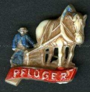 WHW-Abzeichen, Steirische Berufe: Pflüger, Straßensammlung im Gau 31 Steiermark von Januar 1942