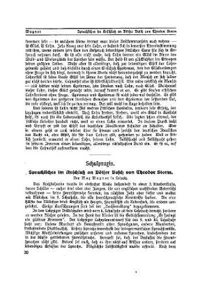 Schulpraxis : Sprachliches im Anschluß an Bötjer Basch von Theodor Storm